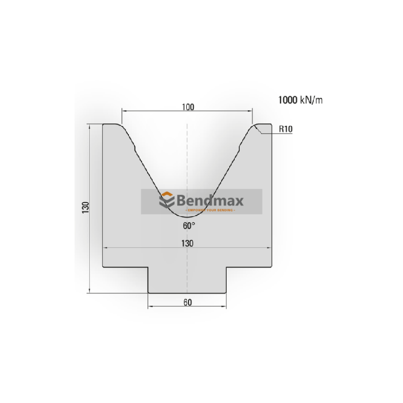 Single V press brake die for  R /V bending