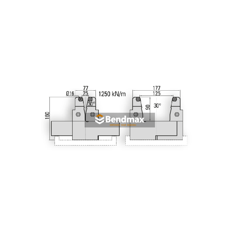 Heavy duty plate bending with adjustable tooling