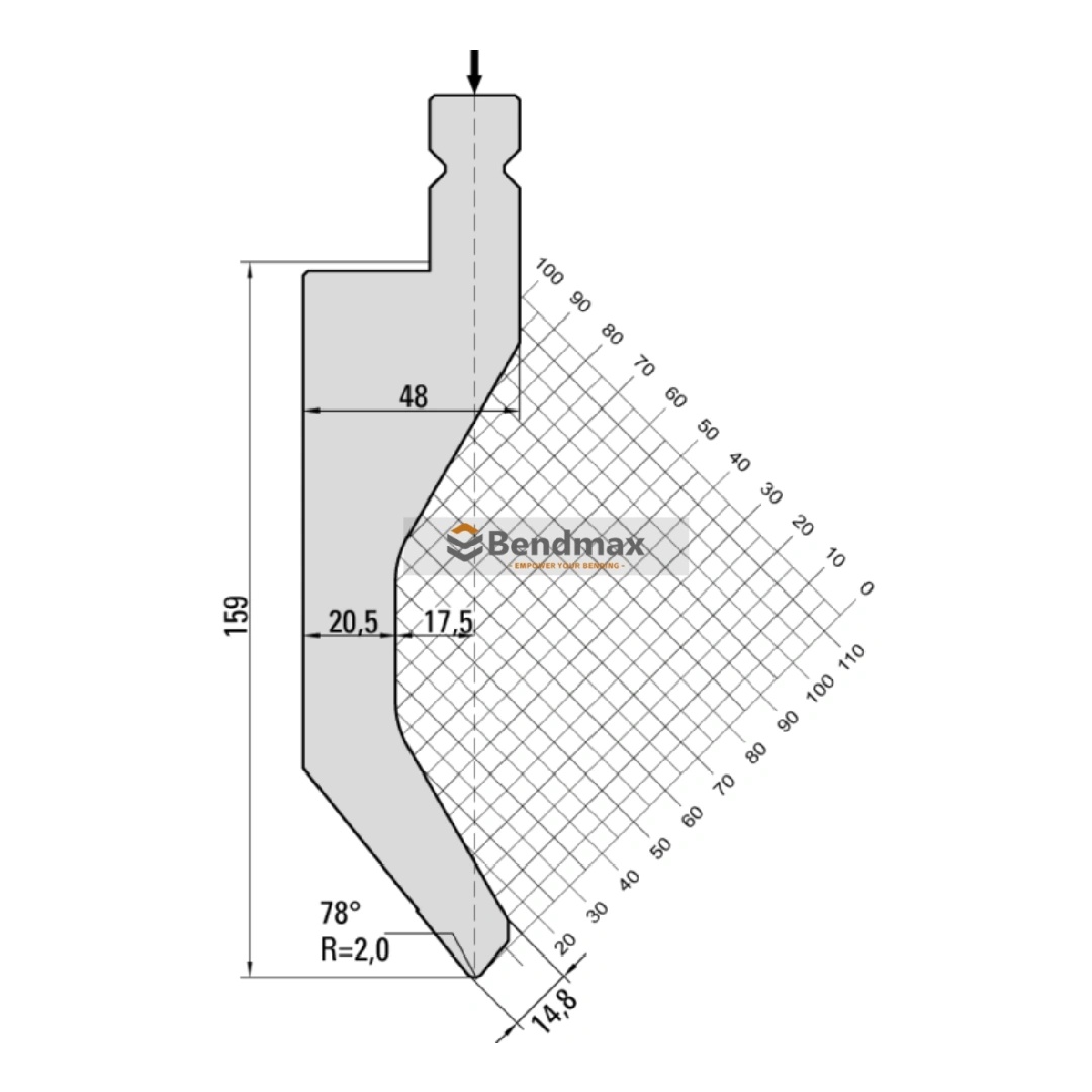 LVD system Type 1 style 78&deg;- Gooseneck Punch NO.16.210 