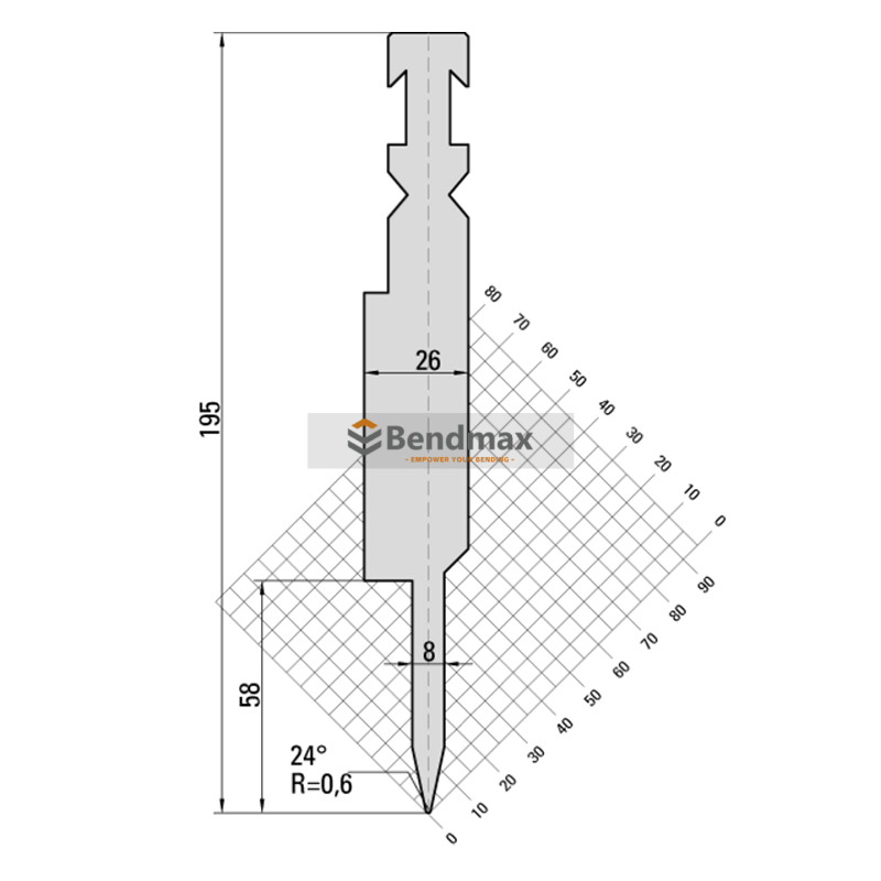 24° sheet metal hemming tool