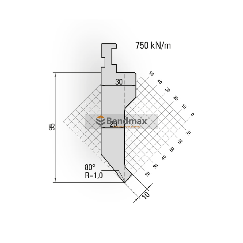 Wila System Type II Standard Punch 80&deg;/R1.0/H95 No.14.020 for Standard